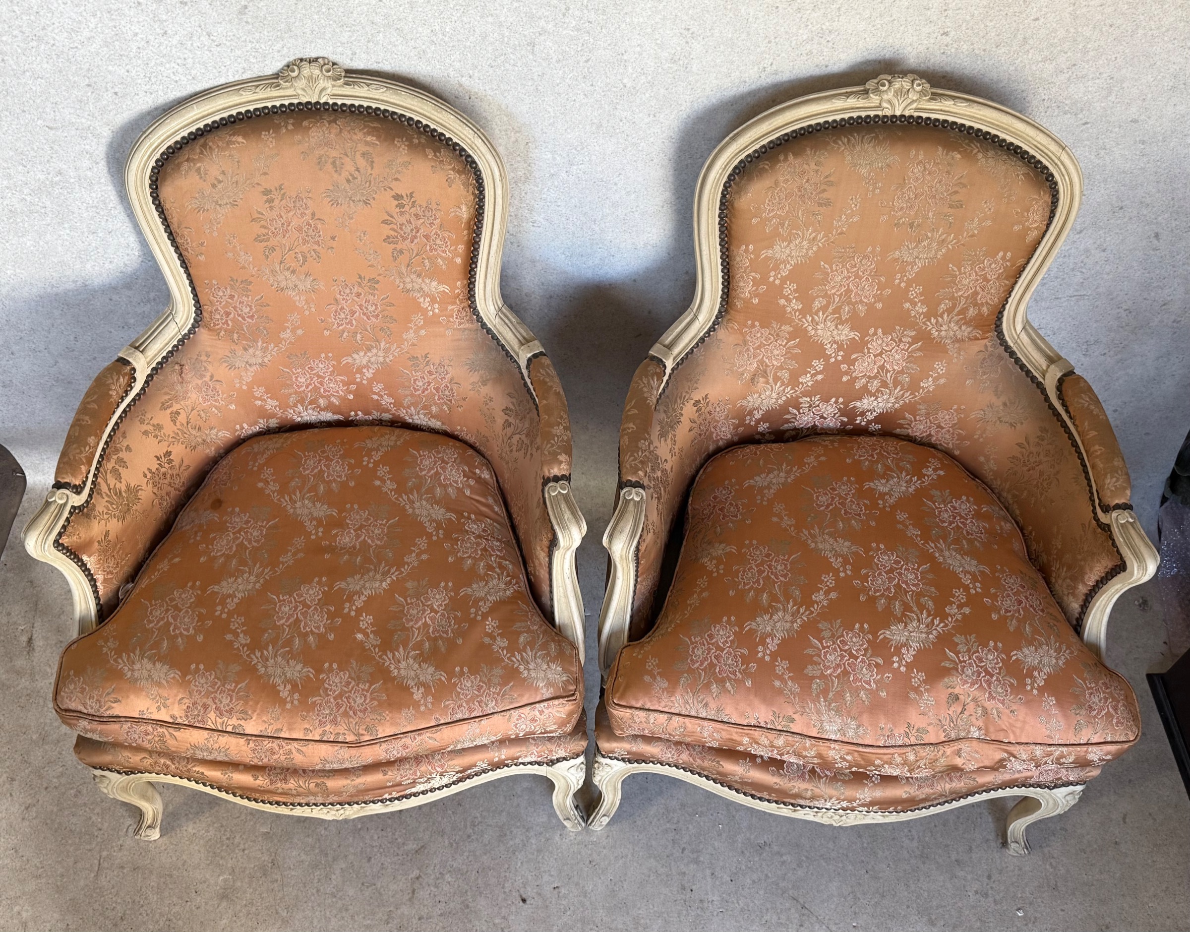 A Pair of French Bergere Armchairs A Pair of French Bergere Armchairs